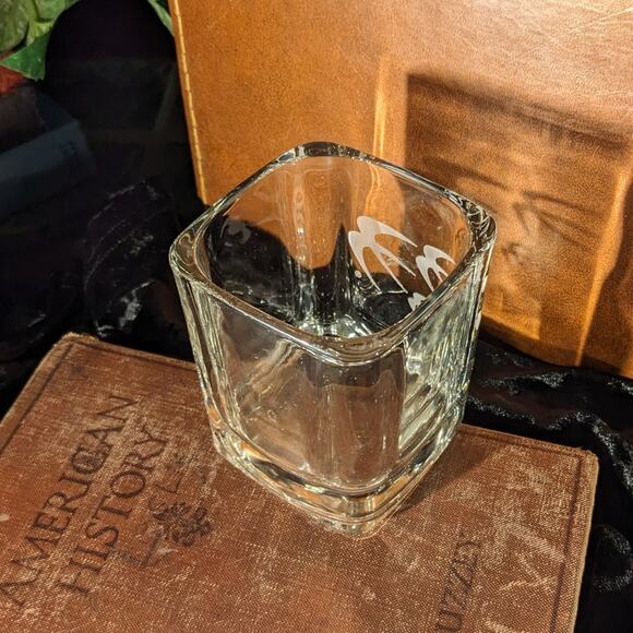 Vintage Ozark Airlines Etched Logo Square Lowball Rocks Glasses Pair First Class - Picture 9 of 10